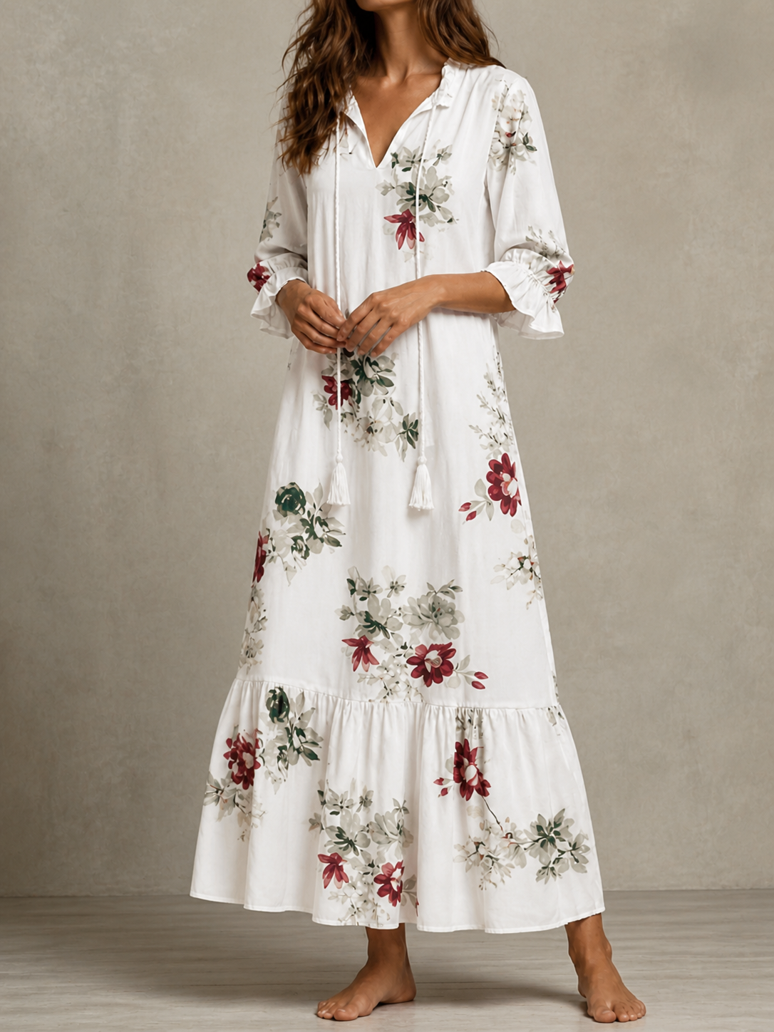 Luna™ | Vestido midi de estilo bohemio desenfadado