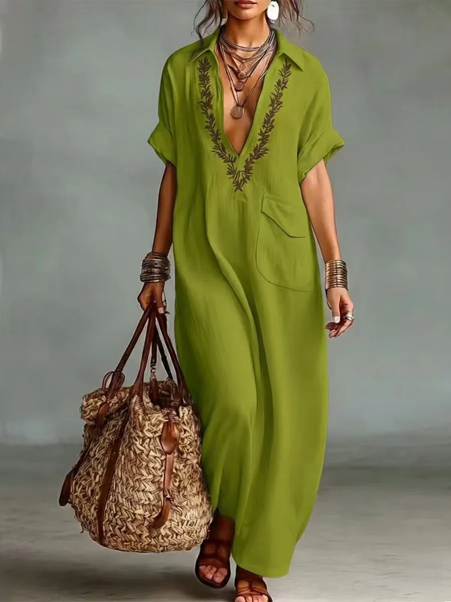 Marta™ | Vestido maxi bohemio con estampado floral