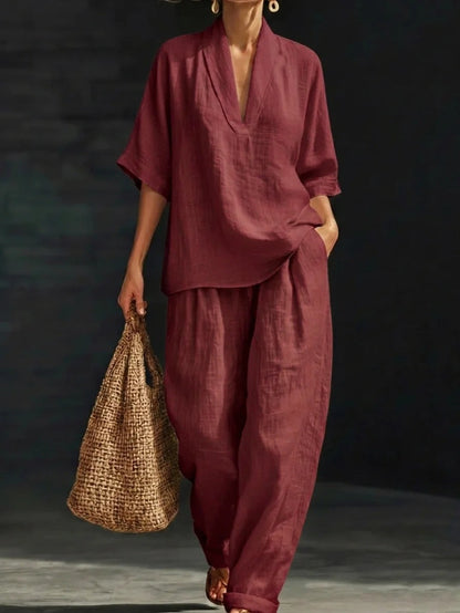 Conjunto informal de dos piezas para mujer