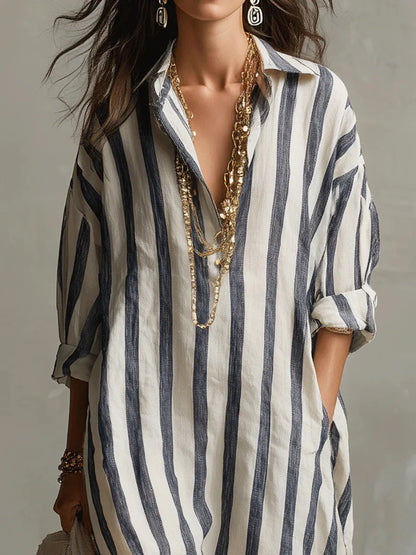 Inma™ | Vestido camisero largo