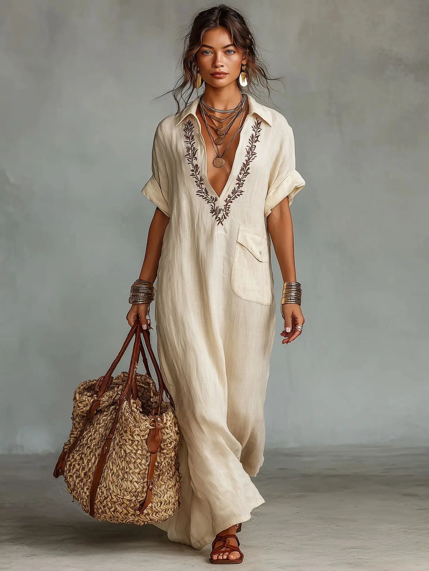 Marta™ | Vestido maxi bohemio con estampado floral