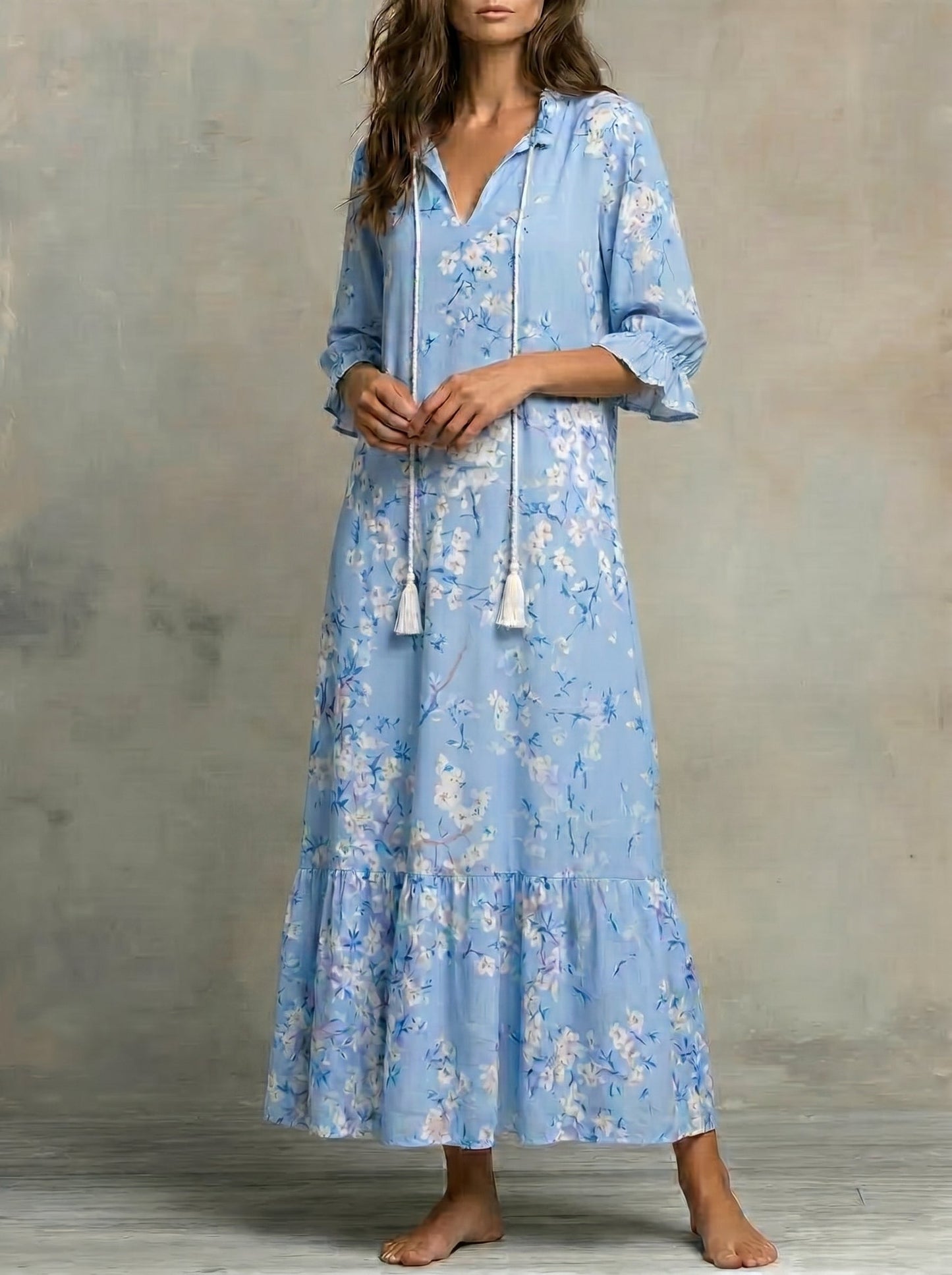 Luna™ | Vestido midi de estilo bohemio desenfadado