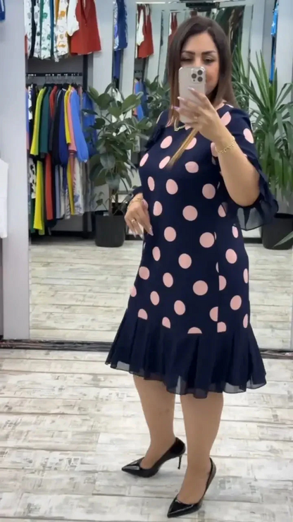 Paola | Vestido plisado de lunares