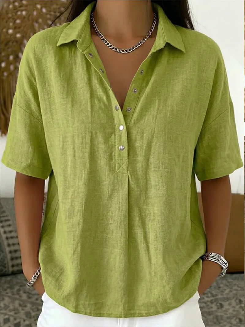 Cristina Pulido® | Blusa con cuello y detalles de botones (TEMPORALMENTE 1+1 GRATIS)
