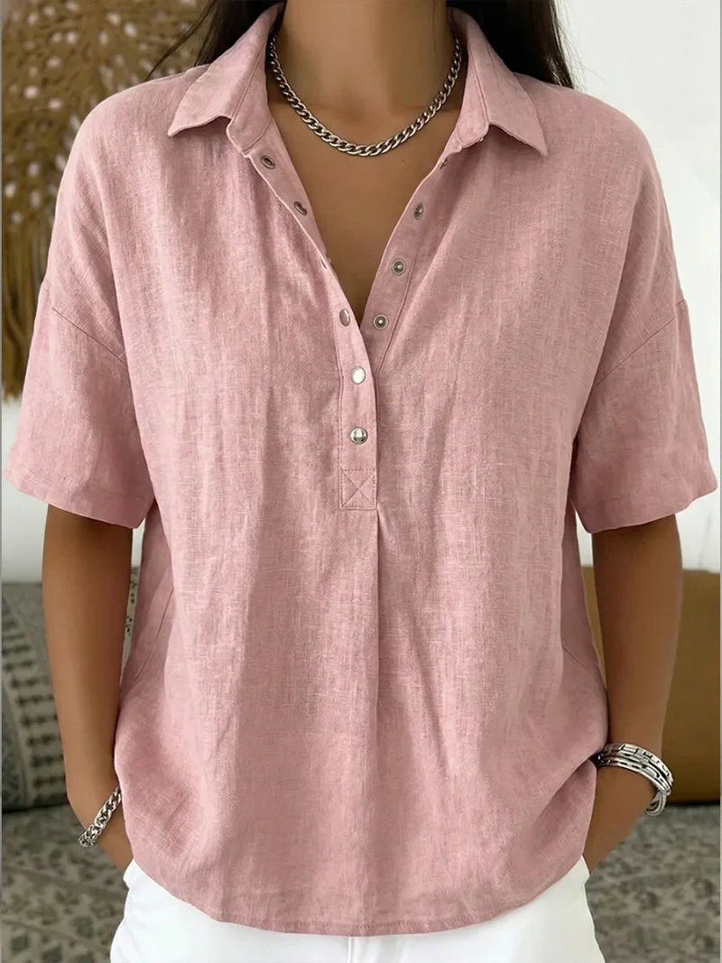 Cristina Pulido® | Blusa con cuello y detalles de botones (TEMPORALMENTE 1+1 GRATIS)